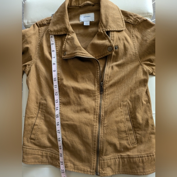 Cotton Denim Twill Moto Zip Jacket Camel Hue by Old Navy - Picture 9 of 14
